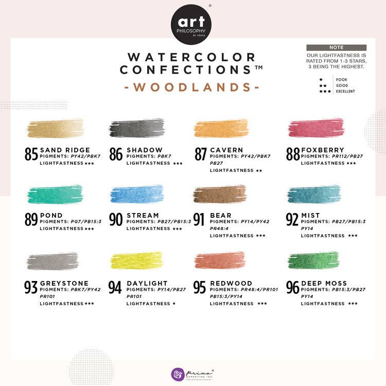 Art Philosophy - Wholesale Watercolor Paint - Watercolor Confections: Woodlands 6553506315501