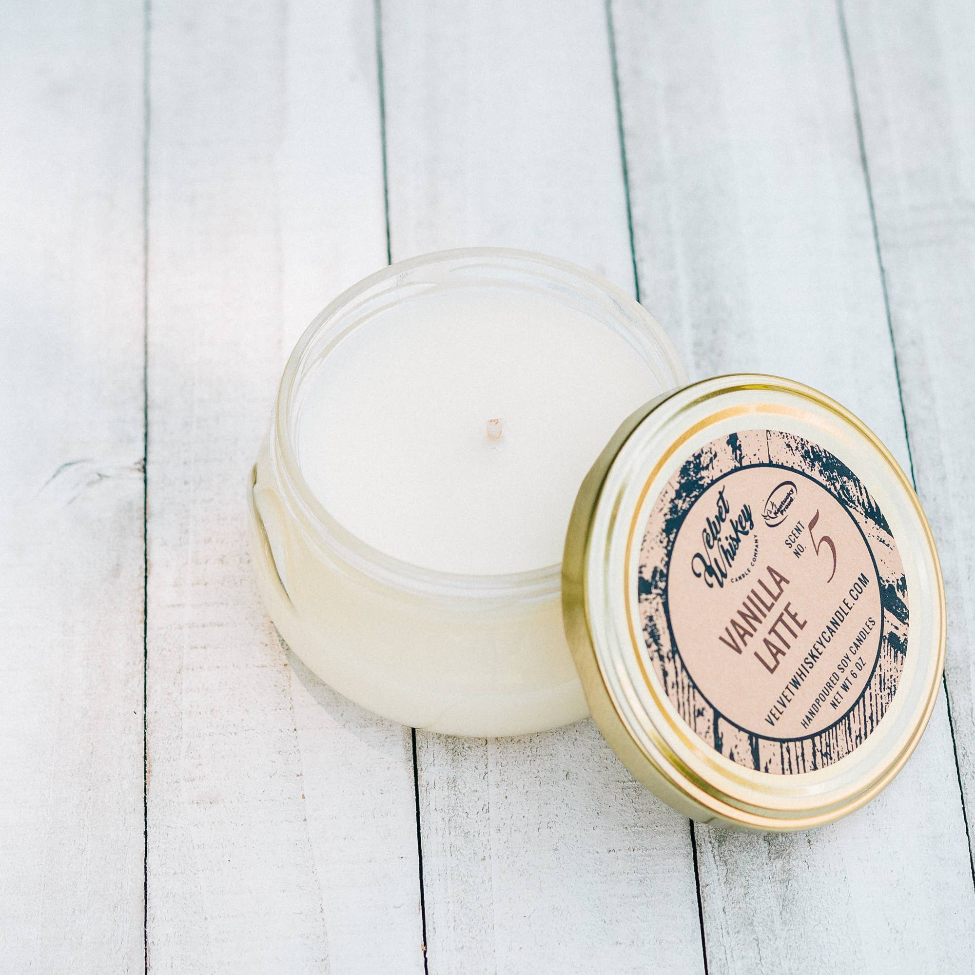 Velvet Whiskey Candle Co - Wholesale Jar/Filled Candle - 6.5 oz Vanilla Latte Candle3