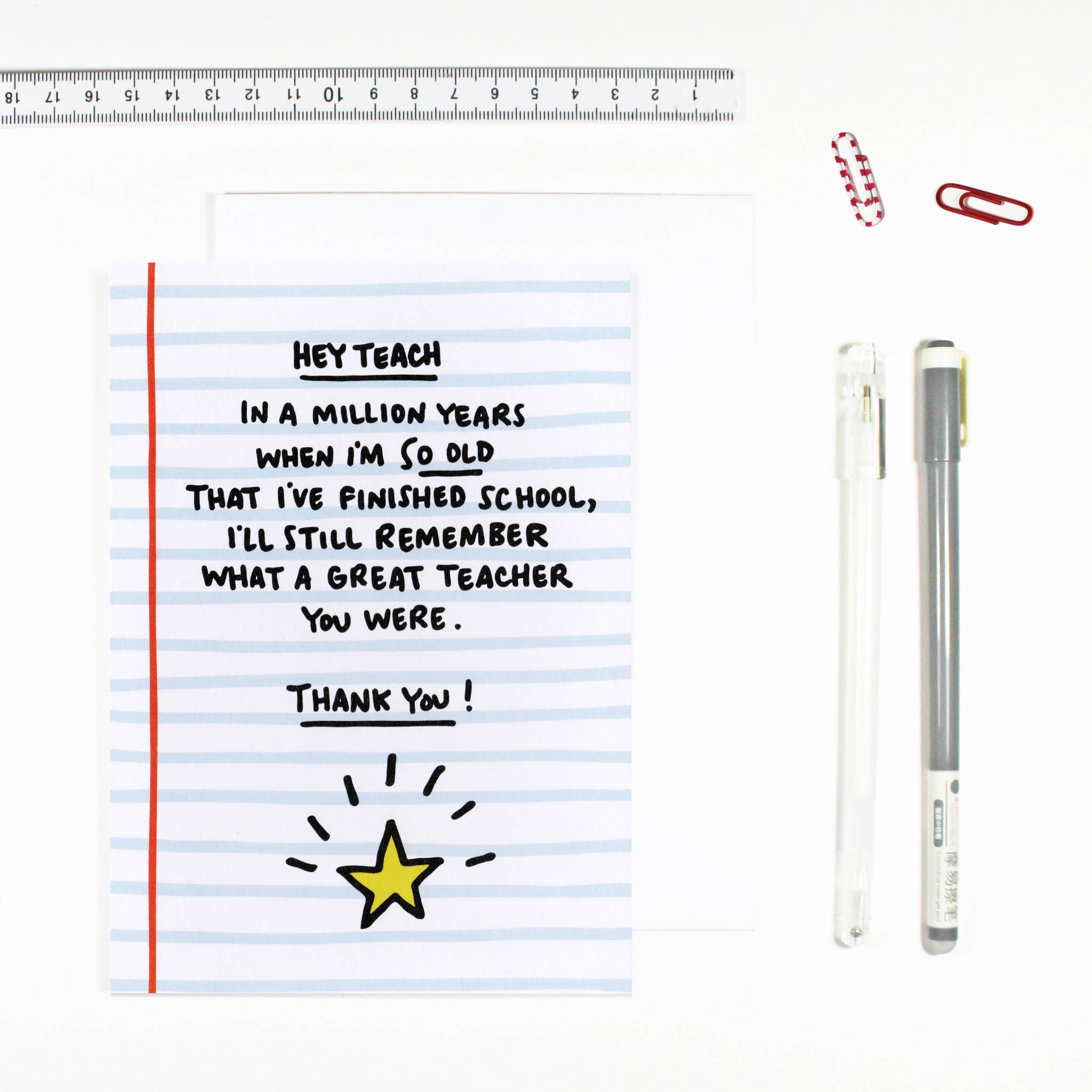 REMOVED BRAND - Wholesale Thank You Card - Hey Teach You're Great Card0