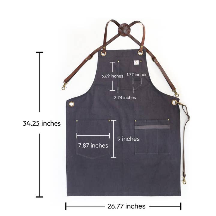 Chef's Satchel – wholesale Apron – Cross Back Leather Canvas Apron - 25 Unit0