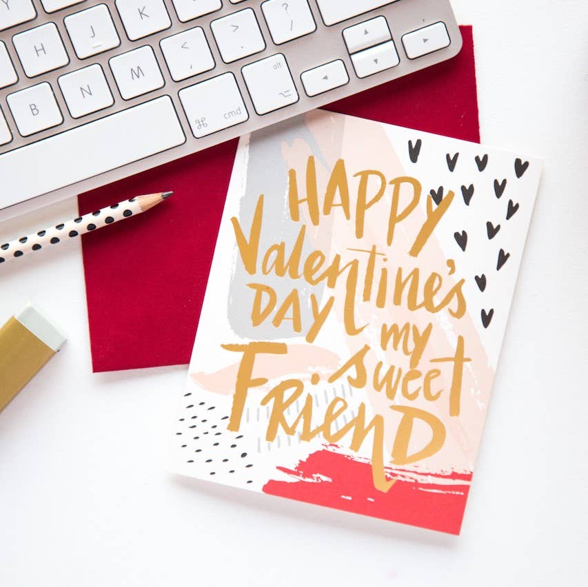9th Letter Press – wholesale Valentine's Day card – Painted Valentine - Valentine's Day Card1