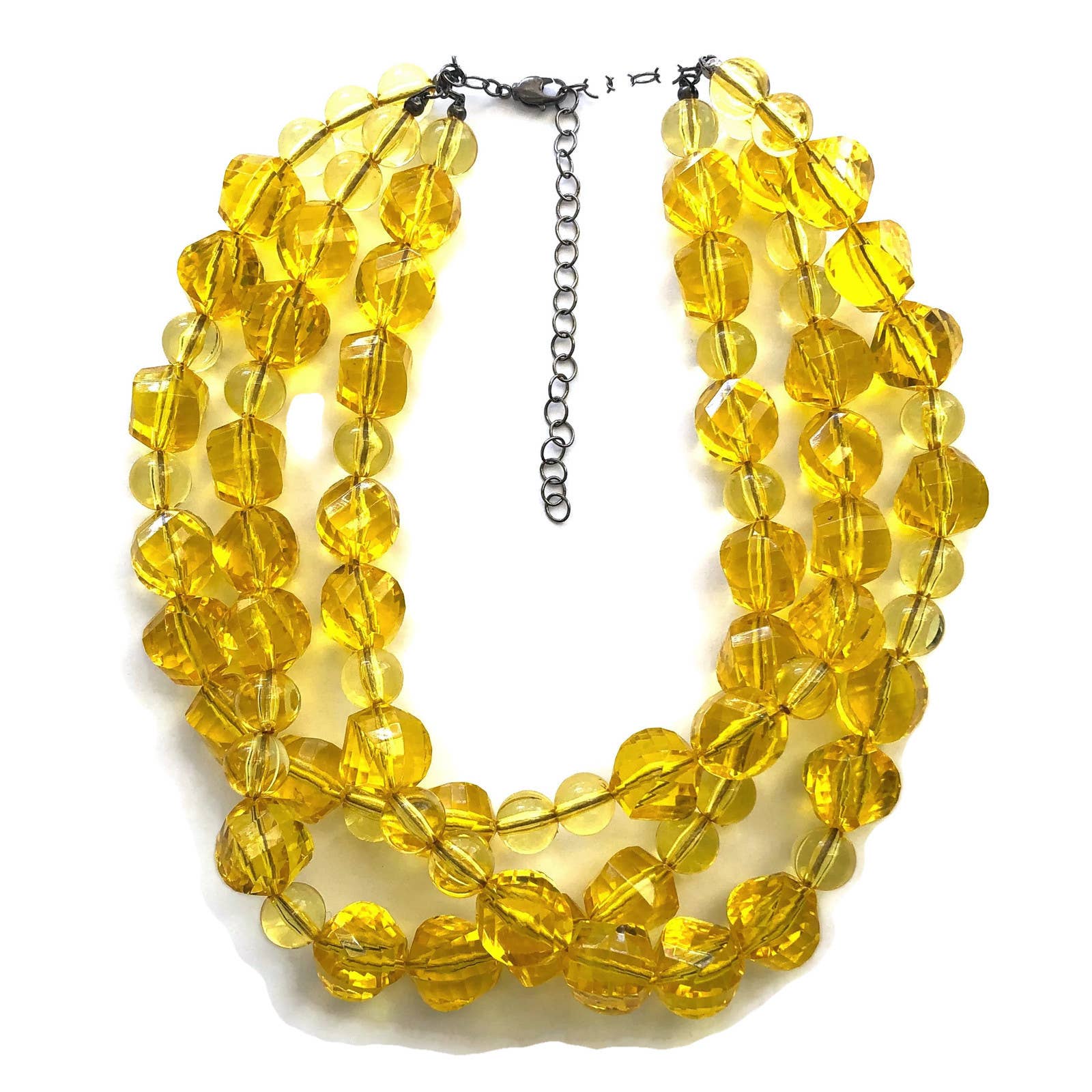 Leetie Lovendale - Wholesale Beaded/Pearl Necklace - Yellow Beaded Multi Strand Morgan Necklace1
