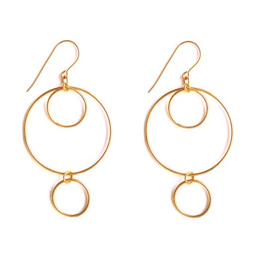 Guld - Triple Circle øreringe for engroshandel hos Alicia Marilyn Designs