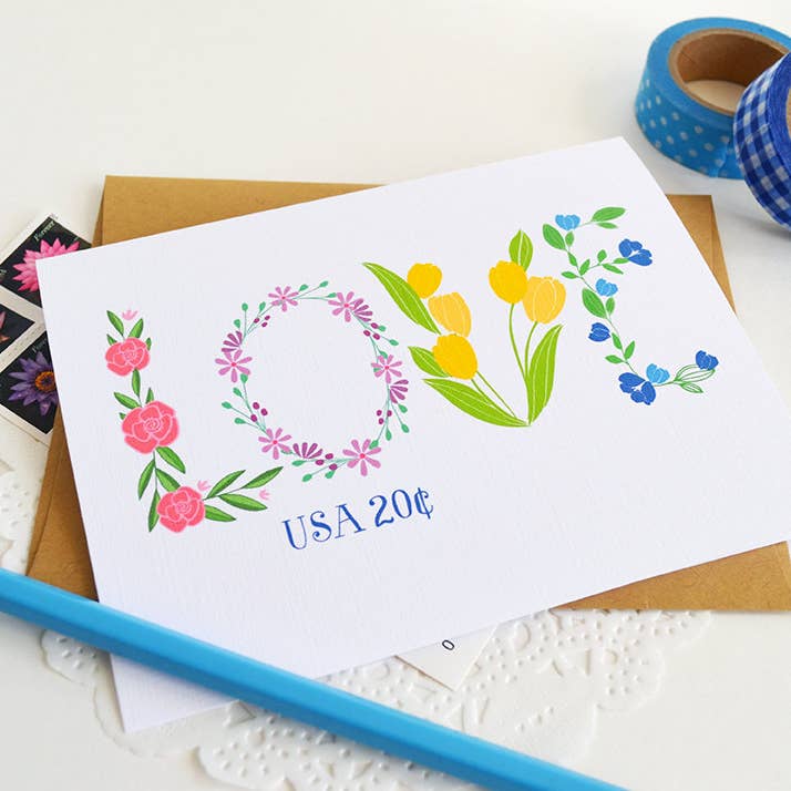 Pen & Paint - Wholesale Love Card - Love Vintage Stamp Card, Valentine's Day2