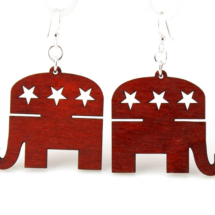 Republican Elephant Earrings for wholesale by Green Tree Jewelry