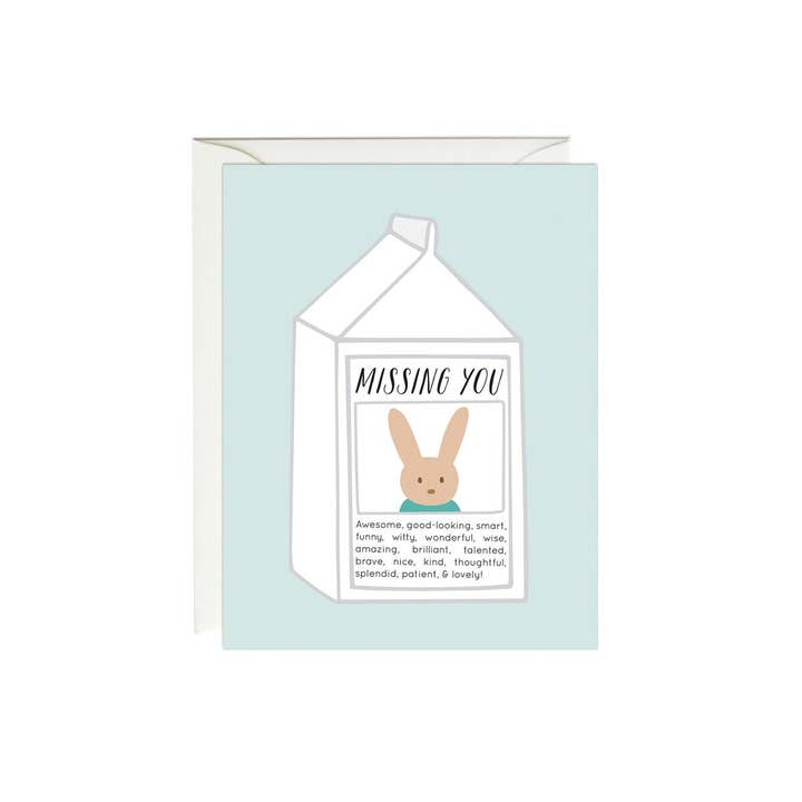 Missing You Card for wholesale by Paula & Waffle