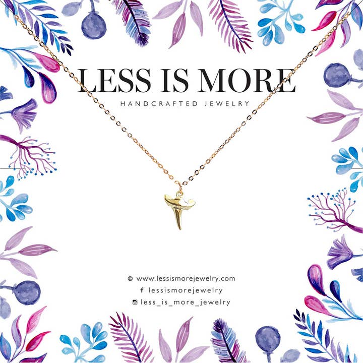 Less is More - Venta al por mayor Collares con colgantes/abalorios - Collar con forma de diente de tiburón (dorado)