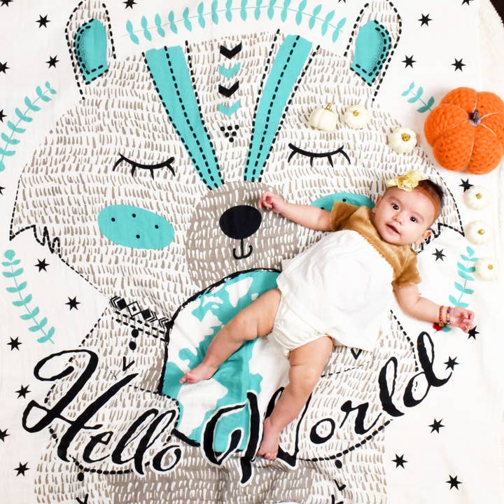 Lil Be - Wholesale Swaddle - Baby - Organic Swaddle Hello World5