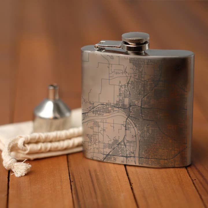 Tulsa OK Map Flasque pour la vente par JACE.design