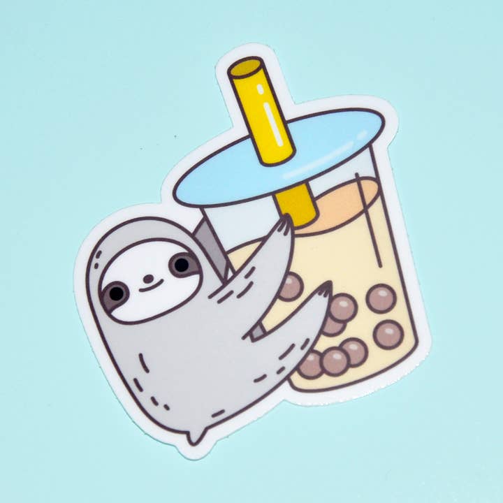 Autocollant en vinyle Motif Thé bulle Loves pour la vente par Noristudio