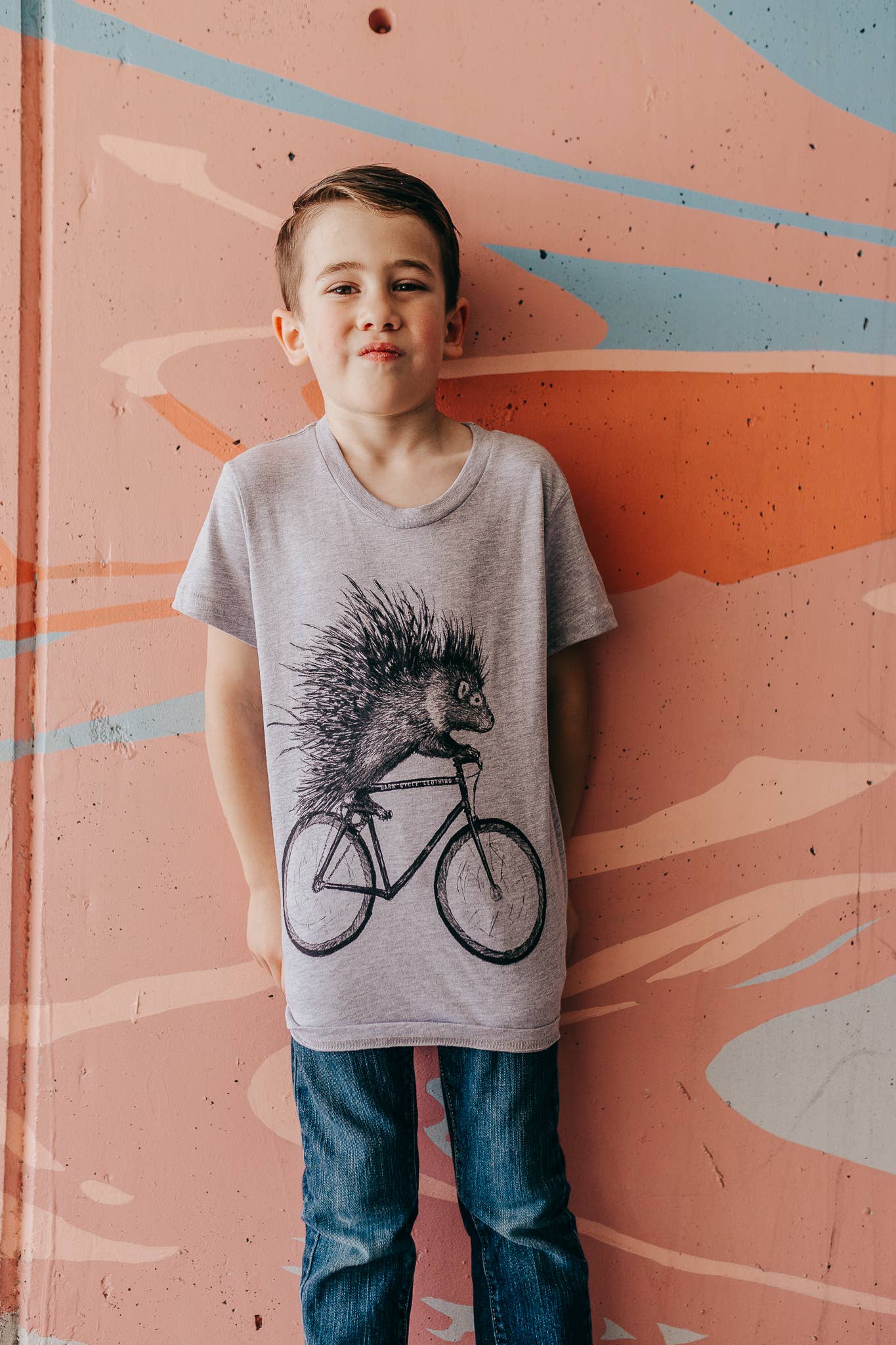 Heather Stone Porcupine On A Bicycle Children's Tee for wholesale on Faire