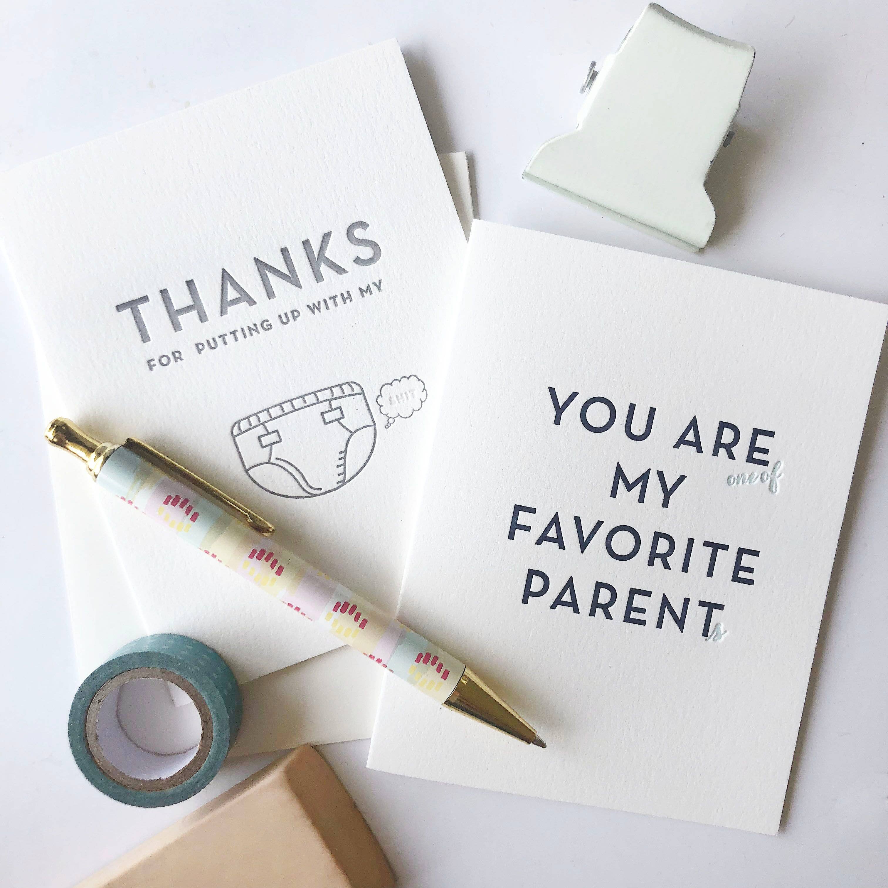 Steel Petal Press - Vente Carte pour la fête des Mères - Favorite Parent - Carte typographique pour la fête des mères et des pères3