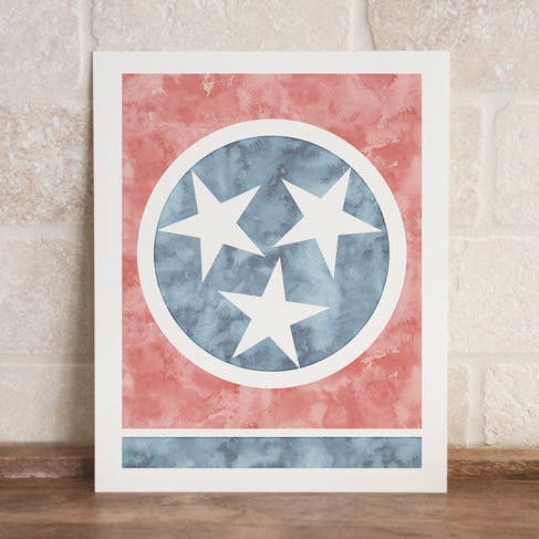 Impression à l'aquarelle Tristar Tennessee 8" x 10" pour la vente par Jerry and Julep, LLC
