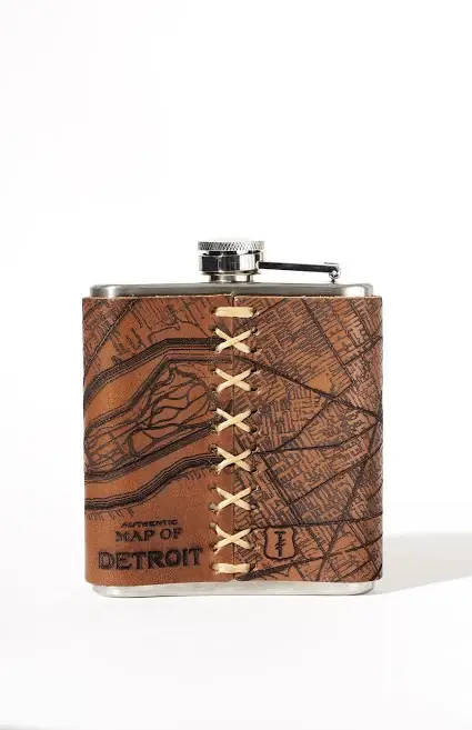 Tactile Craftworks - Wholesale Flask - Detroit Map Flask1