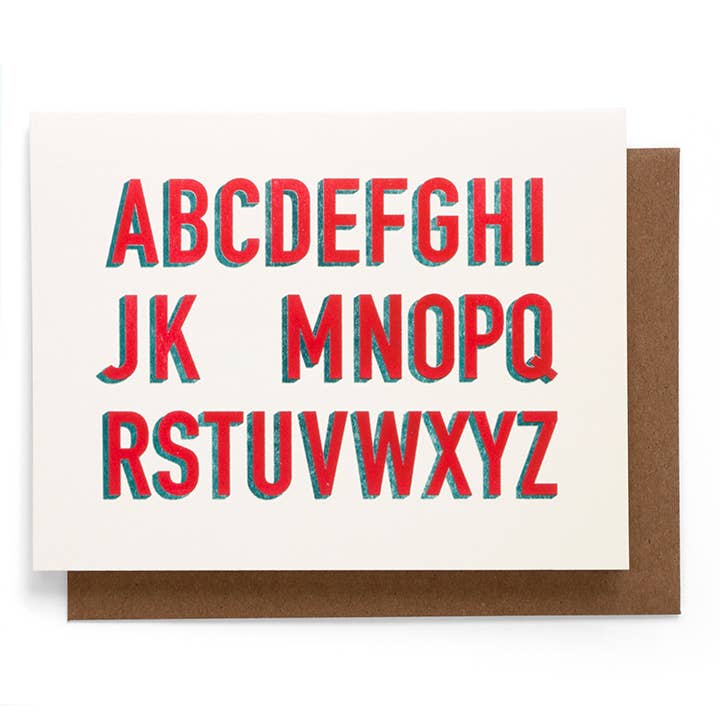 No L Handmade Risograph Christmas Card for wholesale by Smarty Pants Paper