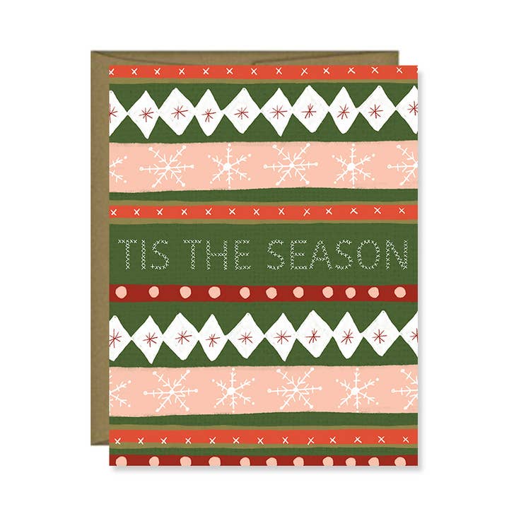 Christmas Card, Tis the Season, Holidays, Christmas Sweater for wholesale by Pen & Paint