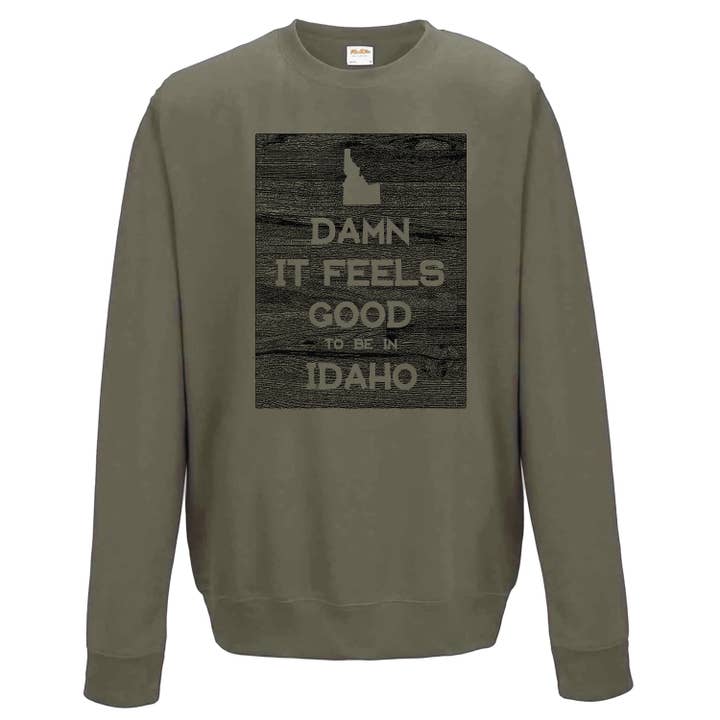 XL - Damn It Feels Good To Be In Idaho Unisex Crewneck Sweatshirt for wholesale by Ingrained Apparel