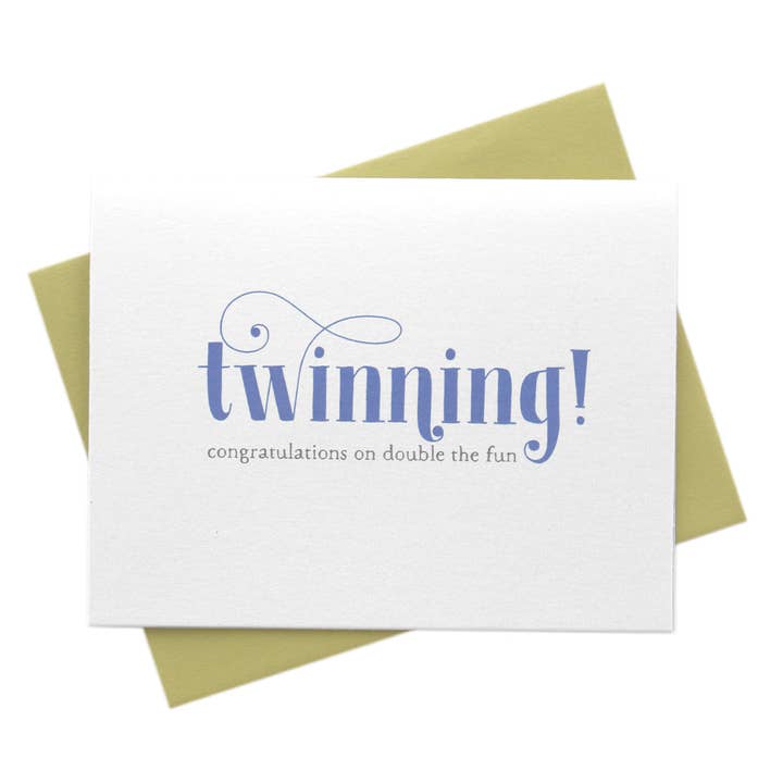Twinning, Double the Fun New Baby Twins Card for wholesale by Marrygrams