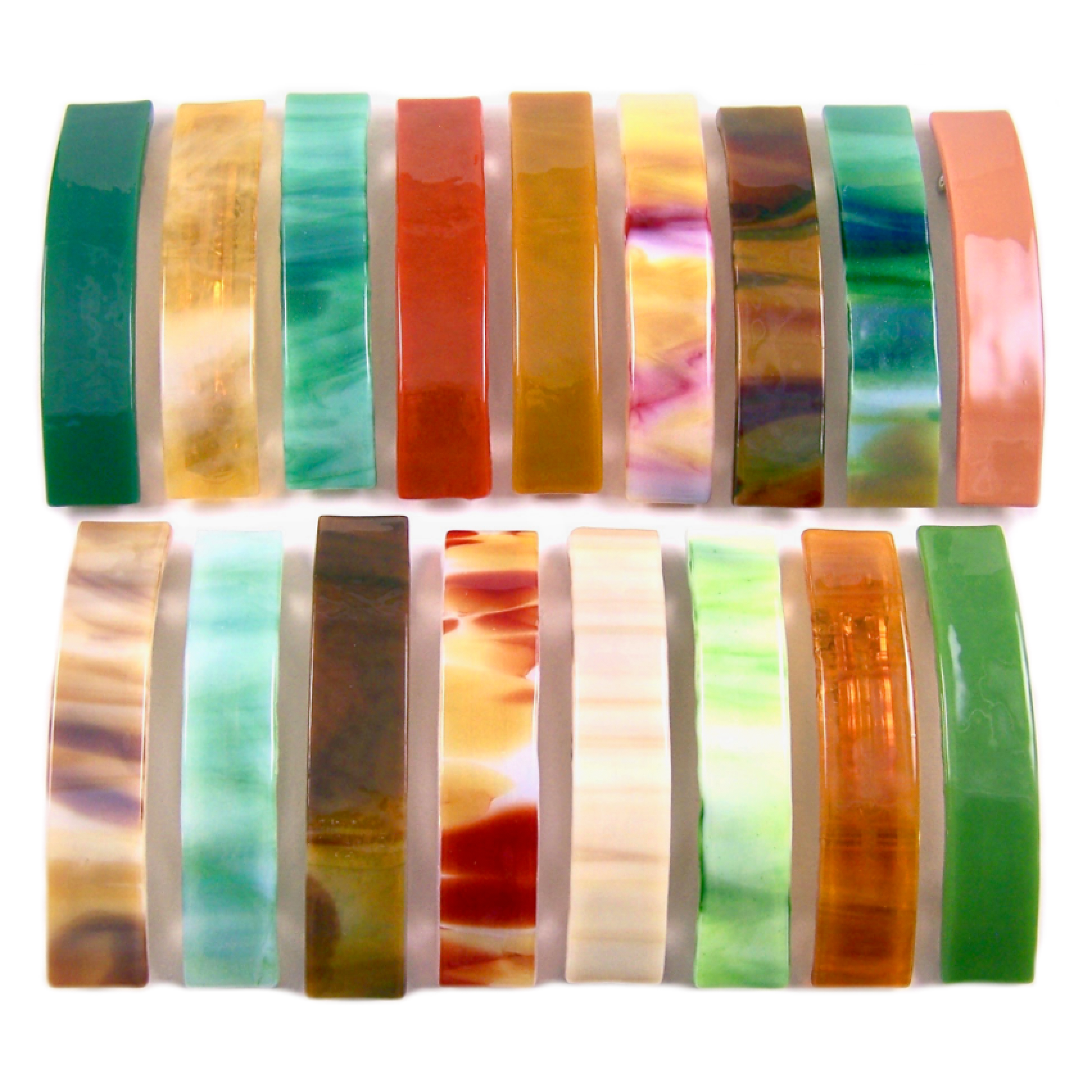 Glass Town USA - Wholesale Barrette - Women's - Barrettes Stained Glass Earth Color Large Size3