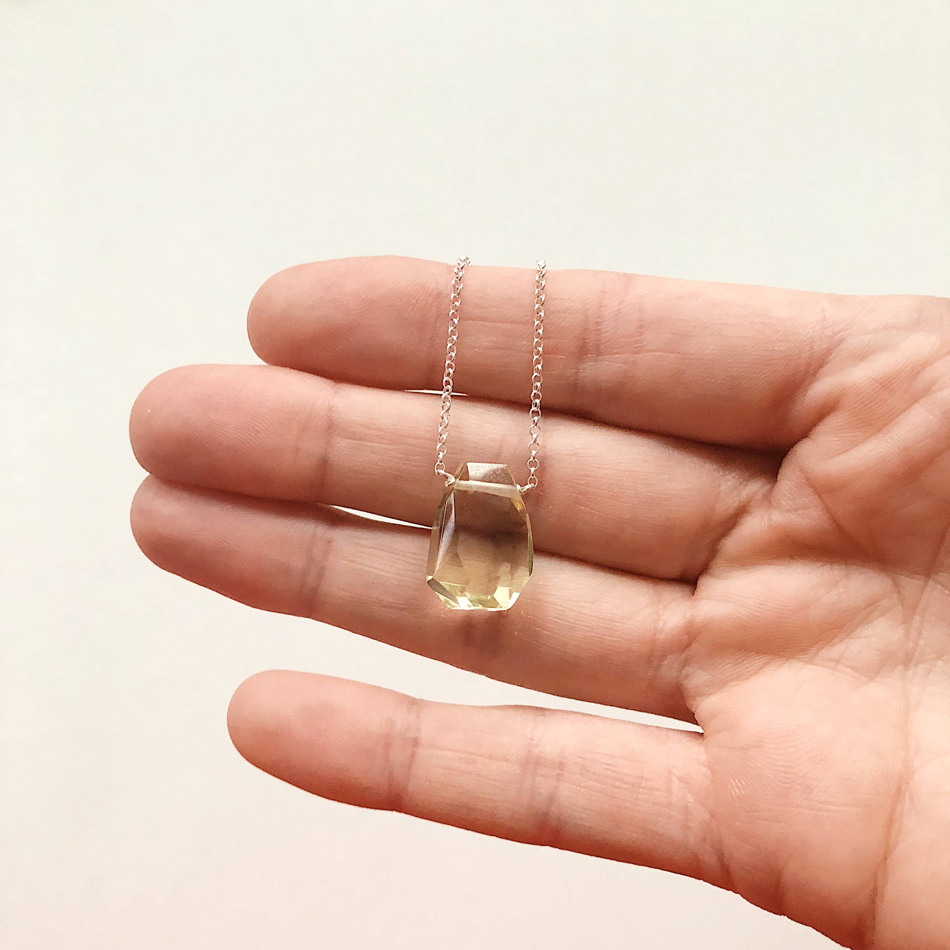 Third & Co. Studio - Wholesale Pendant/Charm Necklace - Hand-cut Faceted Lemon Topaz Teardrop Necklace9
