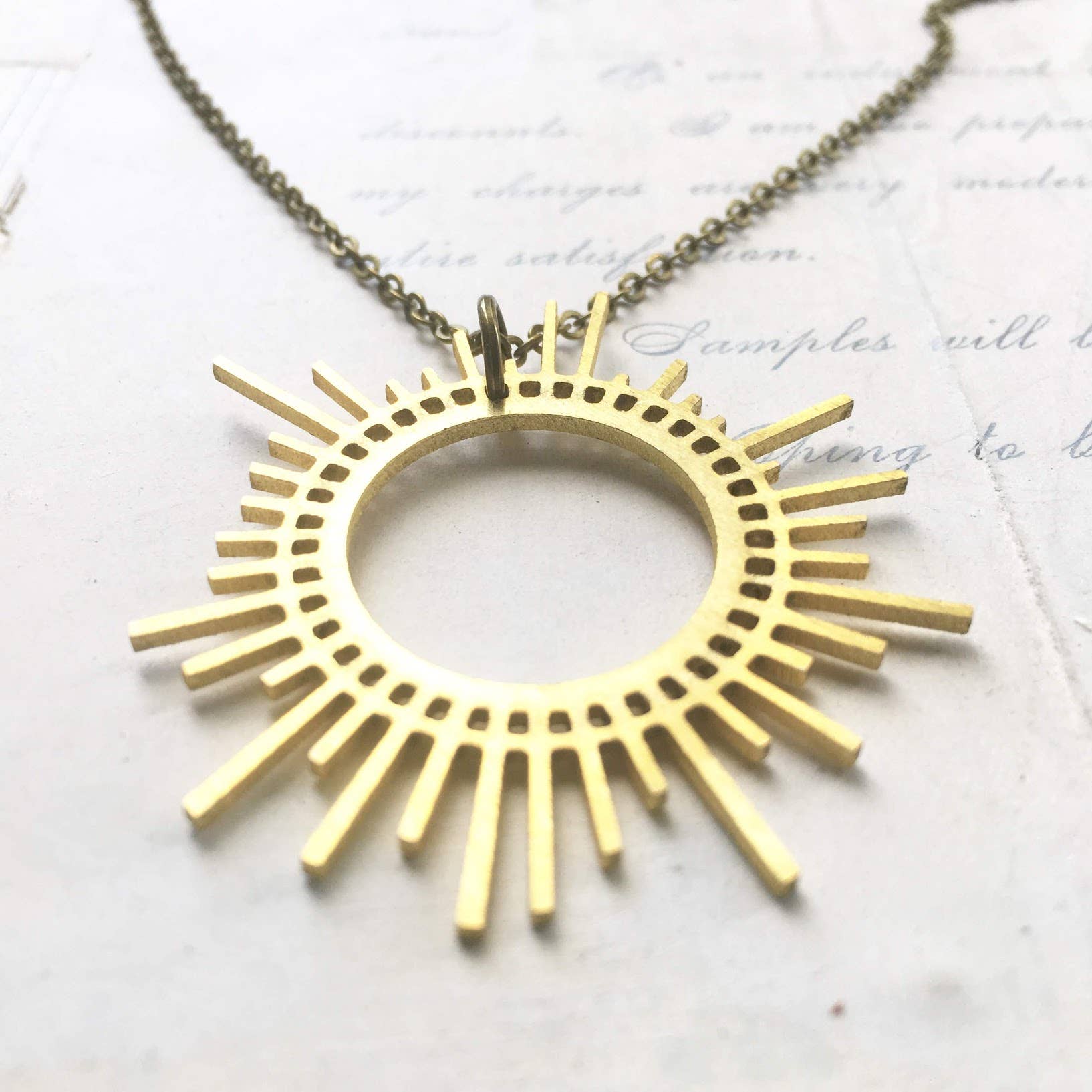 Red Truck Designs - Wholesale Pendant/Charm Necklace - Starburst Sun Necklace Starburst Boho Necklace 18 inches1