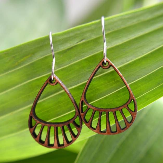 Tear Drop Wood Earrings for wholesale by GioGio Design