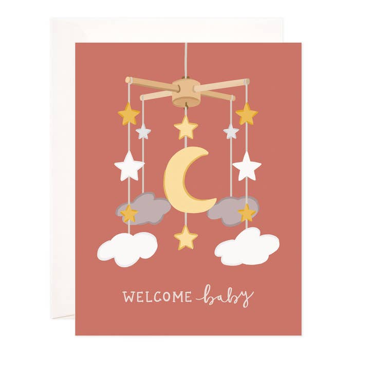 Bloomwolf Studio - Wholesale Baby Card - Baby Mobile Greeting Card - New Baby Card0