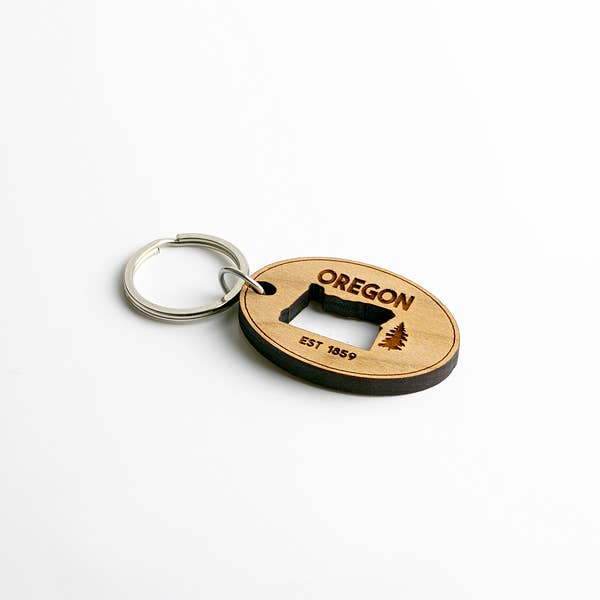 163 Design Company - Wholesale Keychain - Unisex - Oregon Oval Splitring0