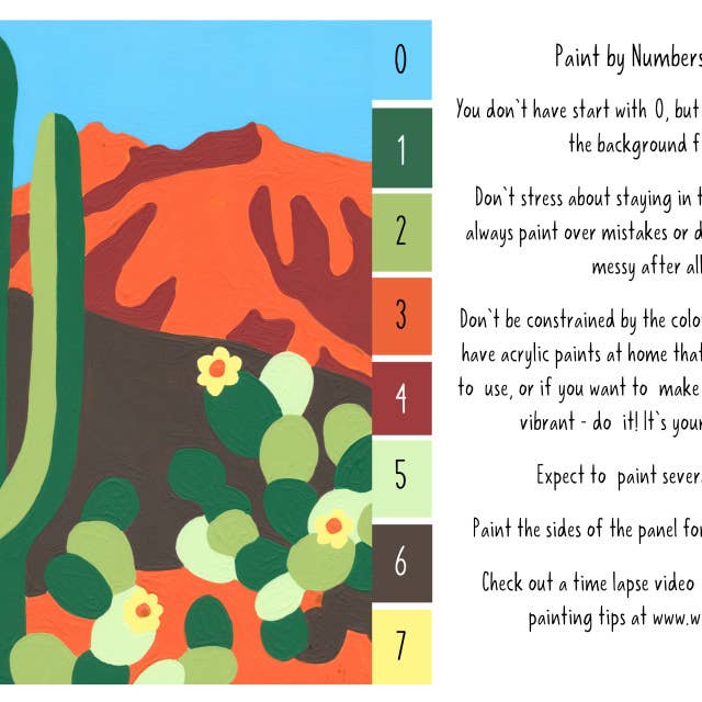 Cactus 8 Color Paint By Number Kit Faire Com