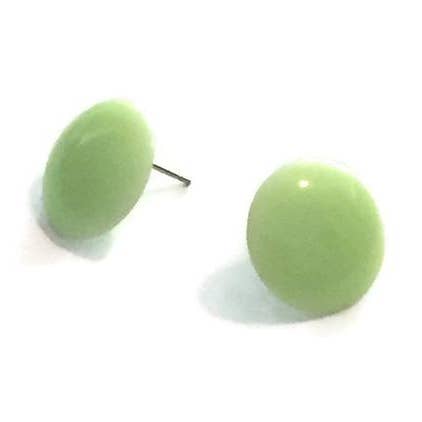 Leetie Lovendale - Wholesale Stud/Post Earrings - Mint Green Disc Stud Earrings