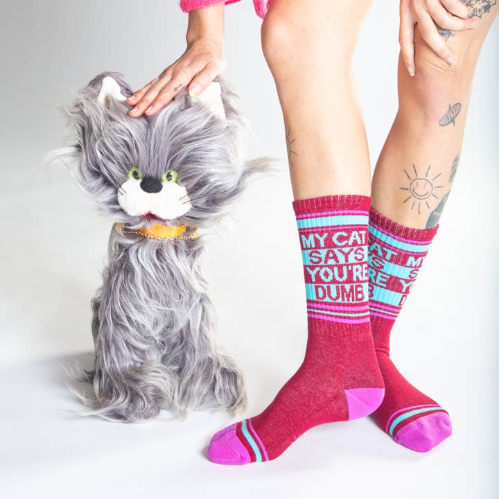 Gumball Poodle - Wholesale Socks – Unisex - My Cat Says You're Dumb Gym Crew Socks1