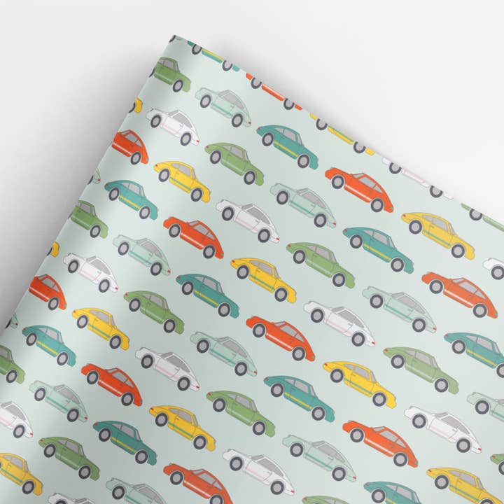 REVEL & Co. – wholesale Wrapping paper roll – SALE Sports Car Gift Wrap Roll (3 sheets/roll)