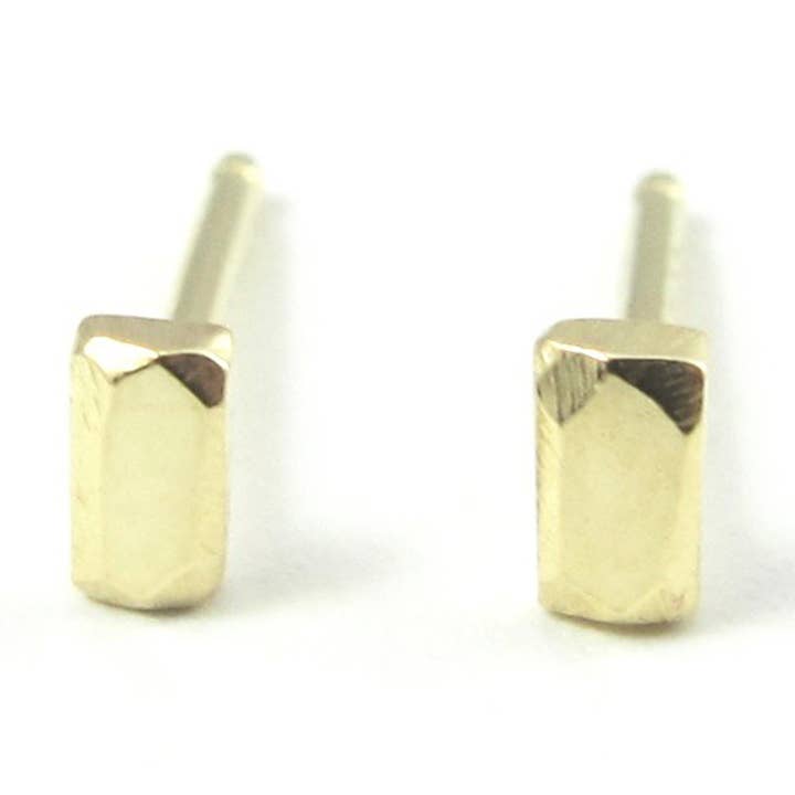 Extra Small Rectangle Nugget Earrings for wholesale by Goldeluxe Jewelry