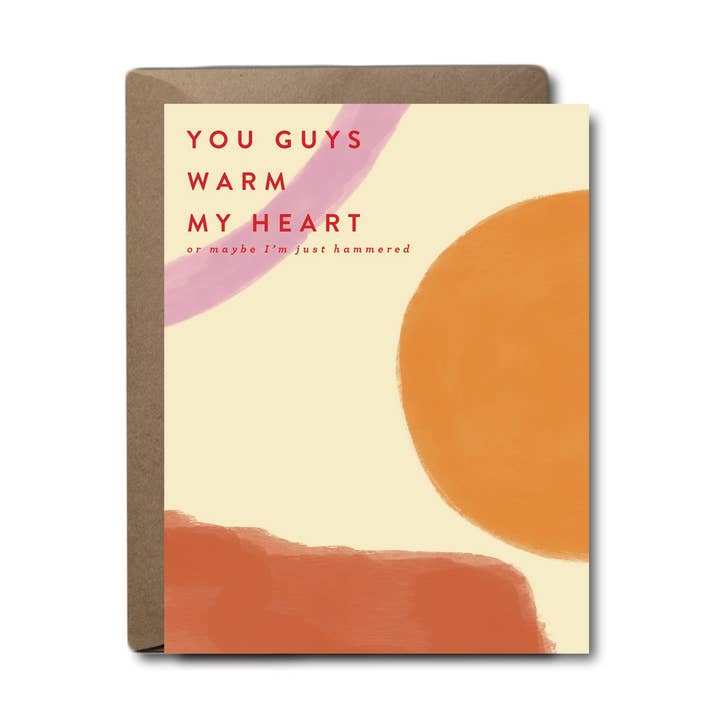 Warm Heart Or Just Hammered Wedding Greeting Card for wholesale by Black Lab Studio