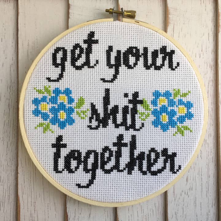 Get Your Shit Together Counted Cross Stitch DIY KIT for wholesale by Spot Colors