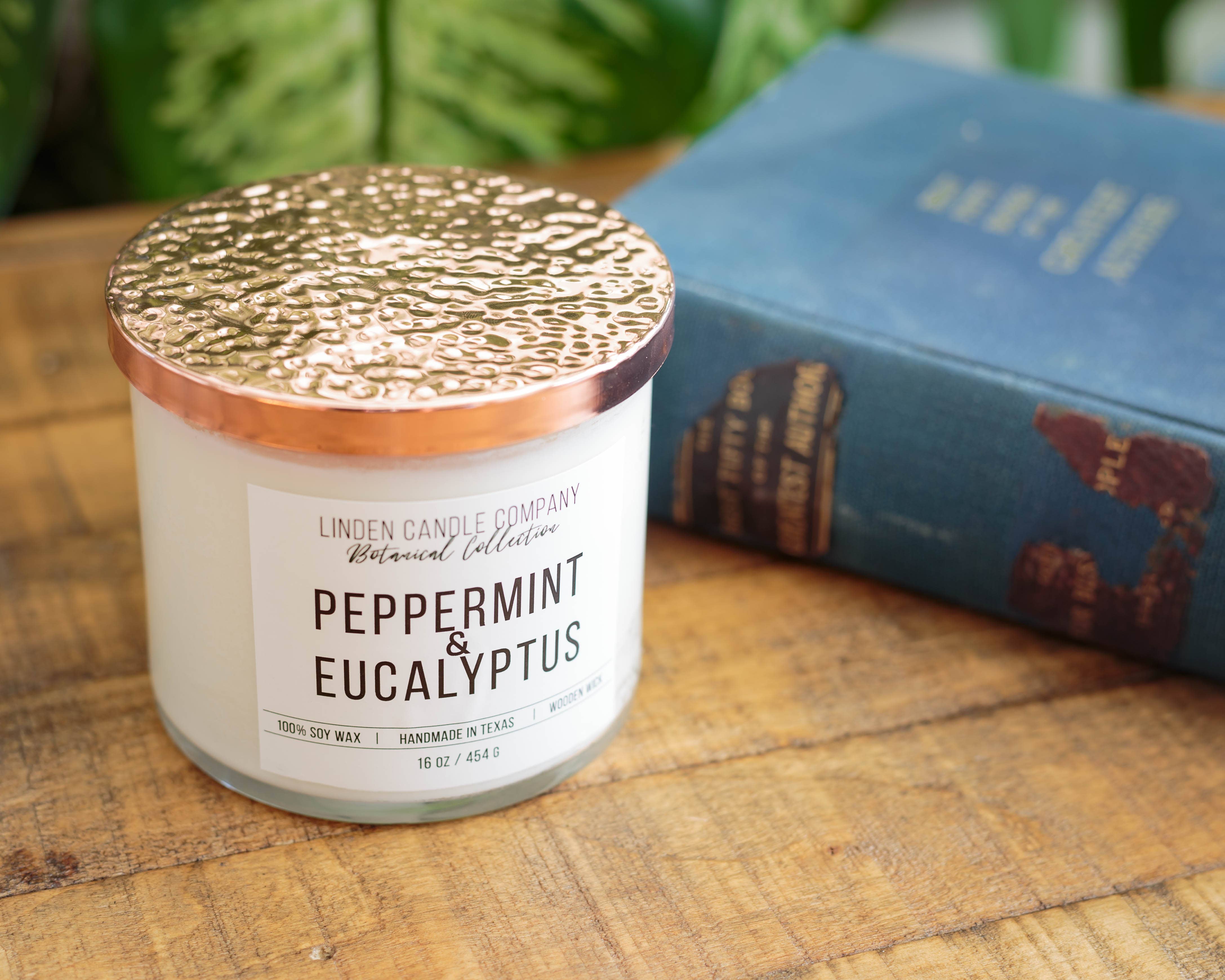 Linden Candle Company - Wholesale Jar/Filled Candle - Relaxation Peppermint & Eucalyptus Spa Candle | Wooden Wick1