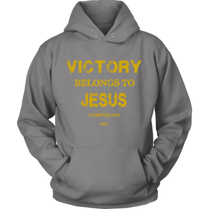 Moletom Victory Belongs to Jesus - Cinza por atacado de A Quiver Full