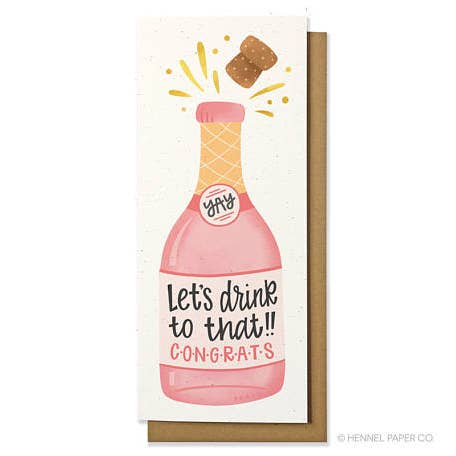 Congrats Card - Champagne for wholesale by Hennel Paper Co.