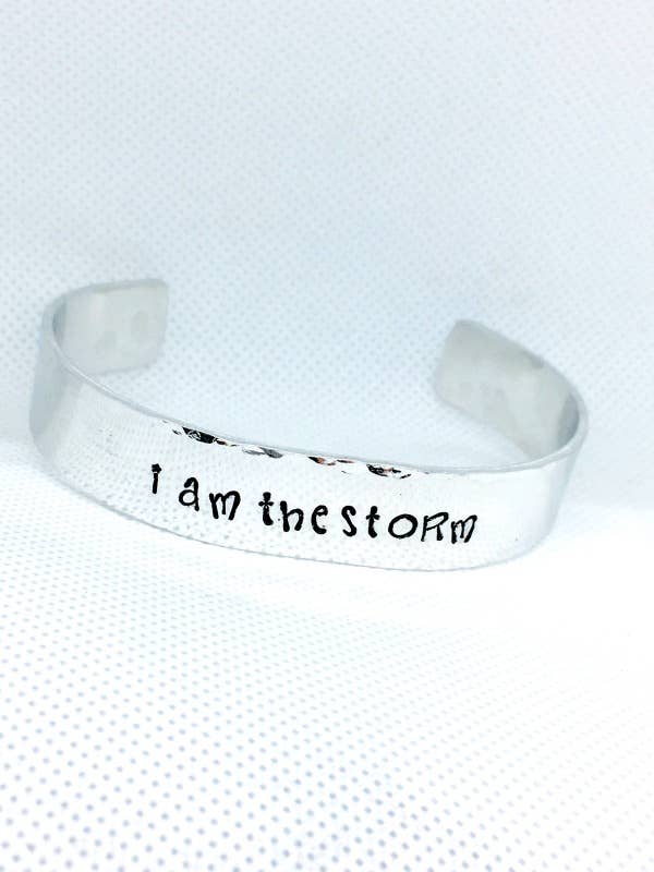 Cuff bracelet I am the storm statement jewelry inspirational for wholesale by Me and My Sweet Pea