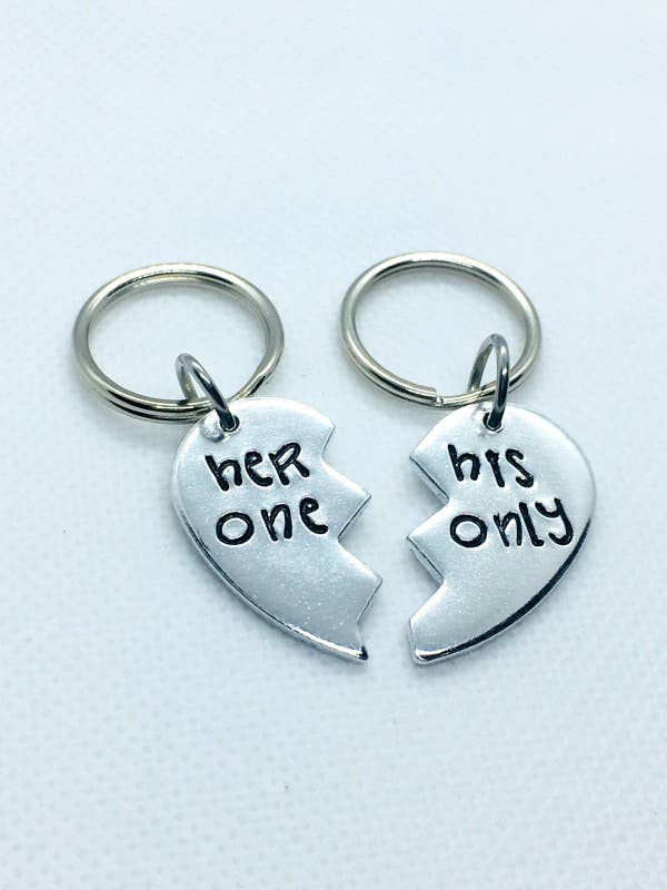 Valentinsdag par gave Hendes ene Hans eneste nøglering sæt for engroshandel hos Me and My Sweet Pea