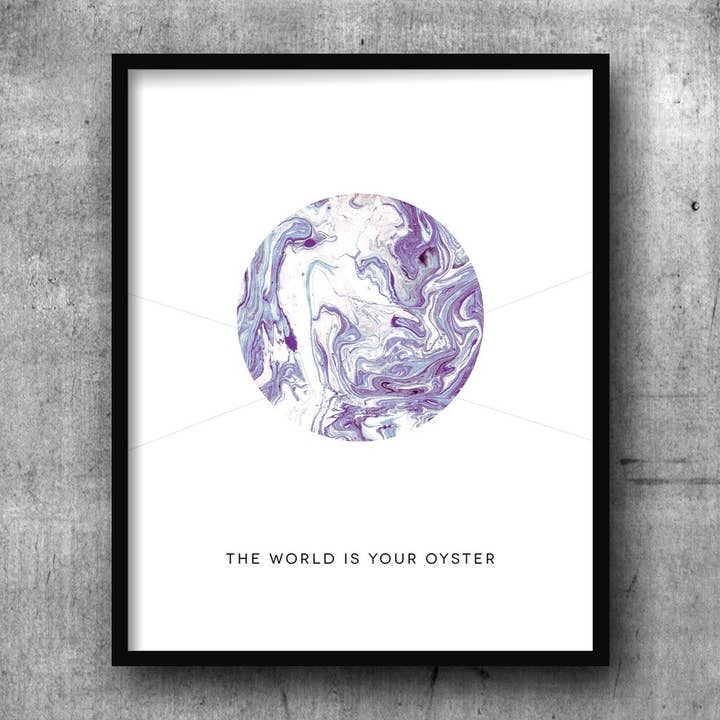 pixelimpress - Wholesale Art Print - Art Print Lavender Marble The World Is Your Oyster1