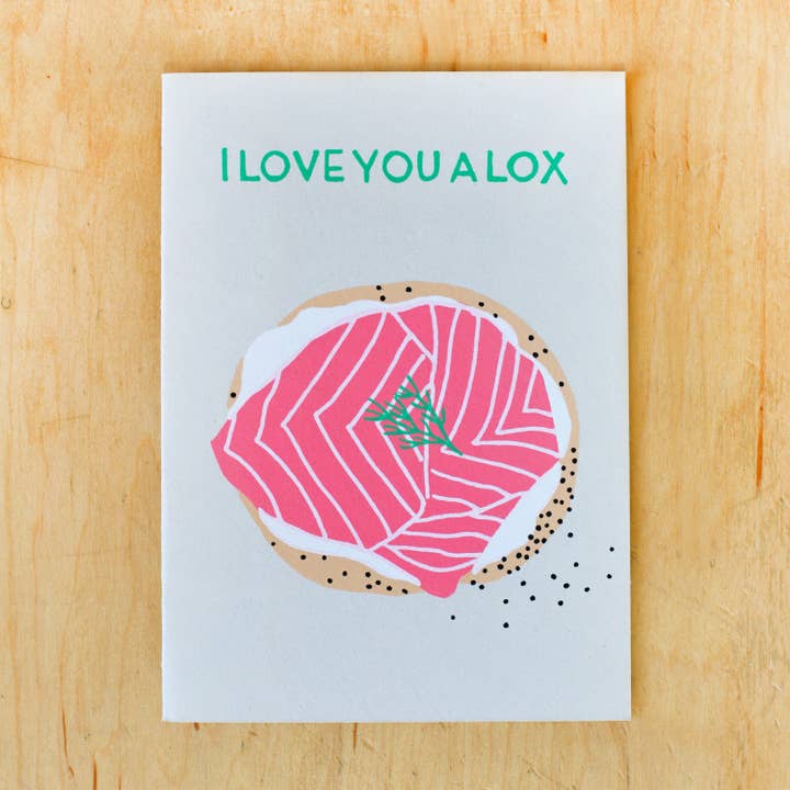 I LOVE YOU A LOX GREETING CARD for wholesale by Alphabet Studios