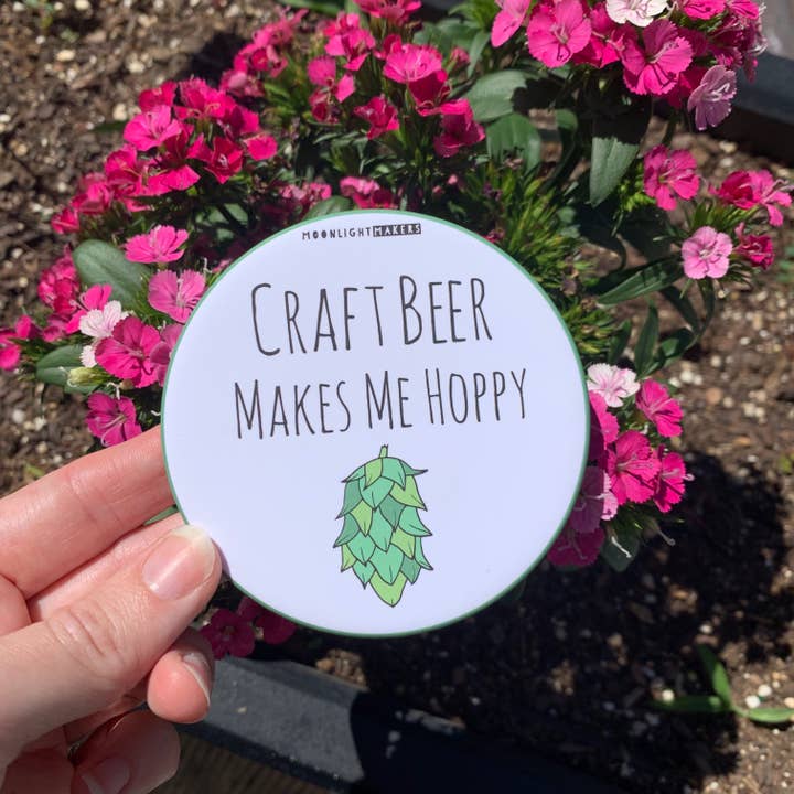 Moonlight Makers - Wholesale Coasters - Craft Beer Makes Me Hoppy - Coasters - CLOSEOUT SALE