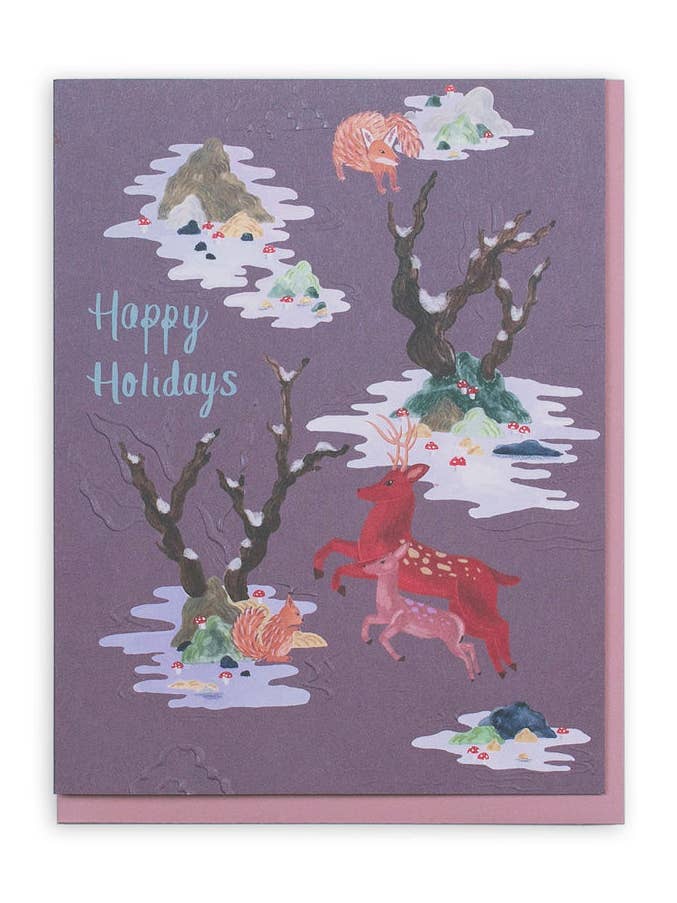 Winter Toile Card Set of 8 for wholesale by Small Adventure