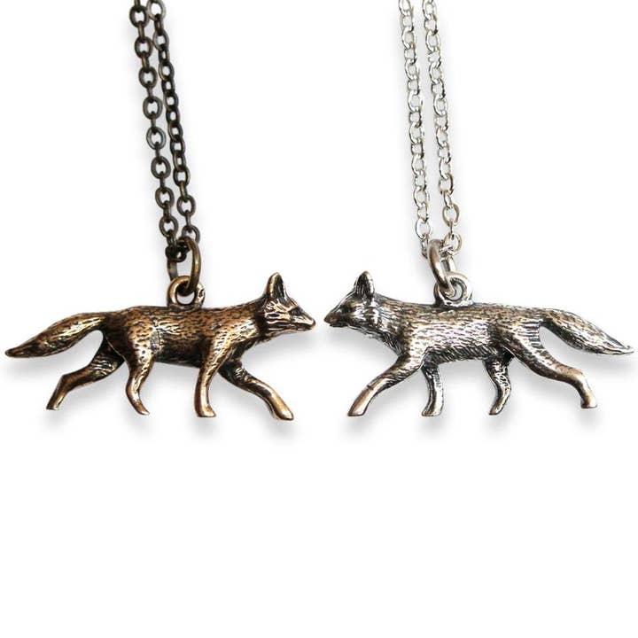 Moon Raven Designs – Großhandel Kette mit Anhänger/Charm – Halskette mit Anhänger mit Fuchs-Anhänger - Bronze
