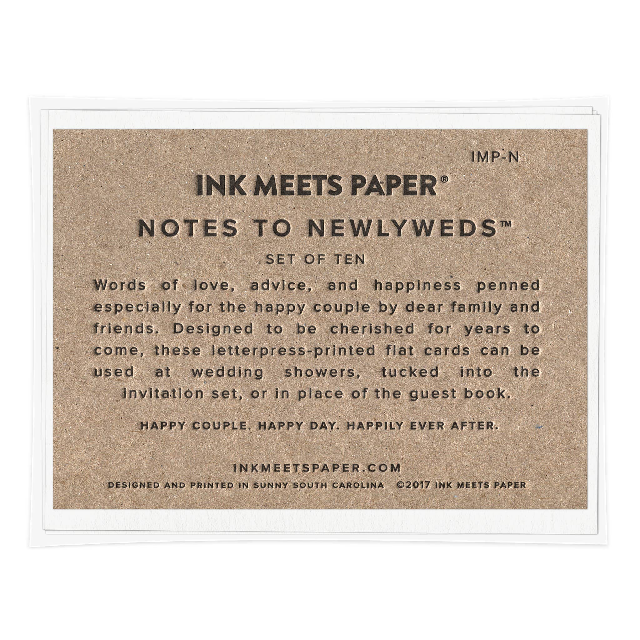 INK MEETS PAPER - Wholesale Wedding Card - Better Together Wedding Advice Cards Letterpress Pack1