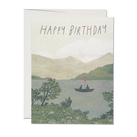 Carte de voeux d'anniversaire Canoe pour la vente par Red Cap Cards
