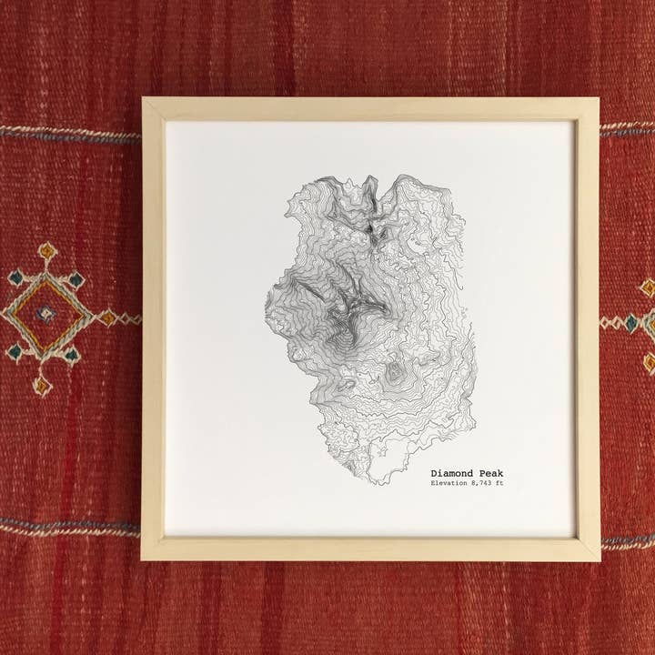 Tim Plus April – Engroshandel Kunsttryk – 12 „x 12" Diamond Peak Oregon Topografisk Kort Kunsttryk0