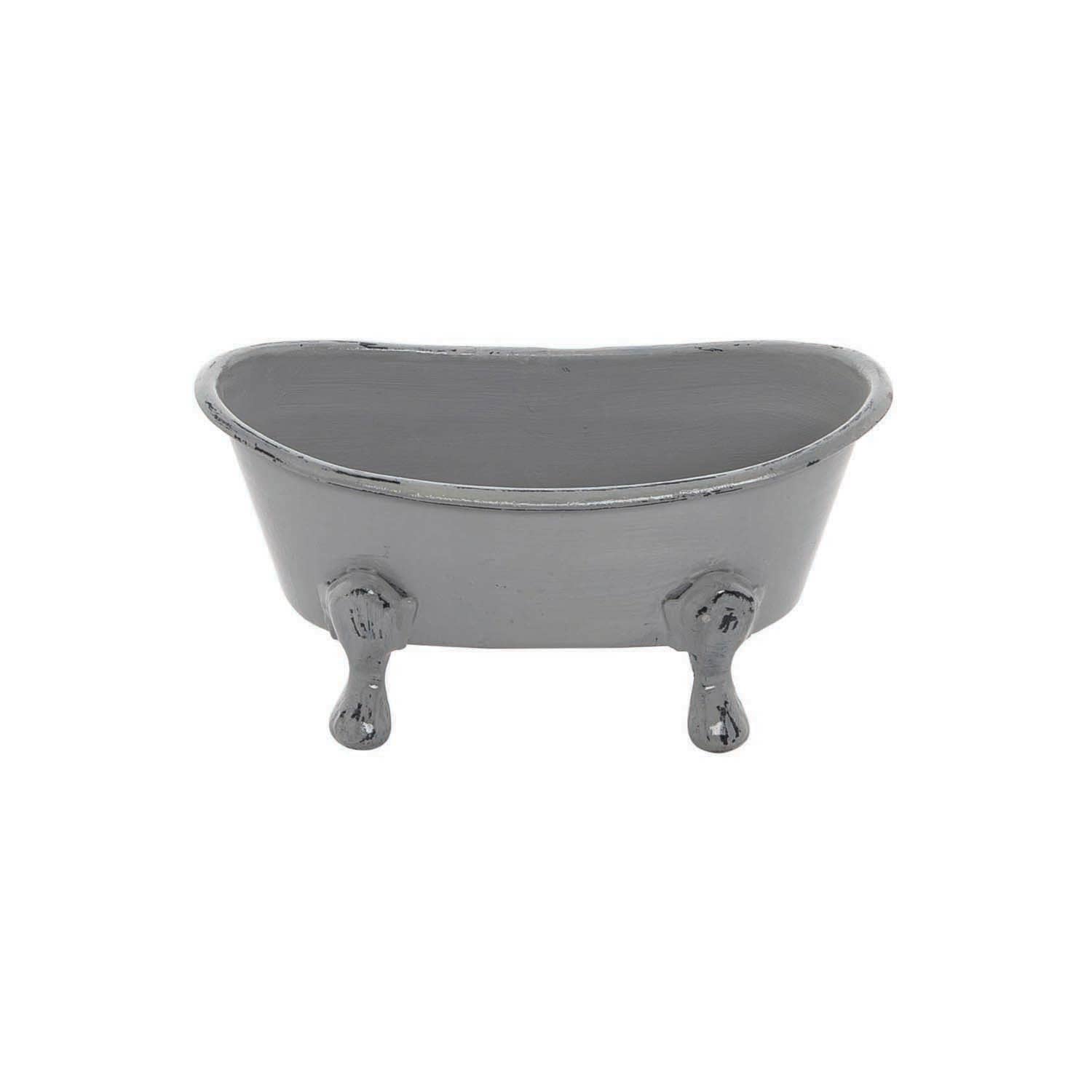 Foreside Home & Garden - Wholesale Bath Soap Dish - Gray Distressed Enamel Bathtub Soap Dish1