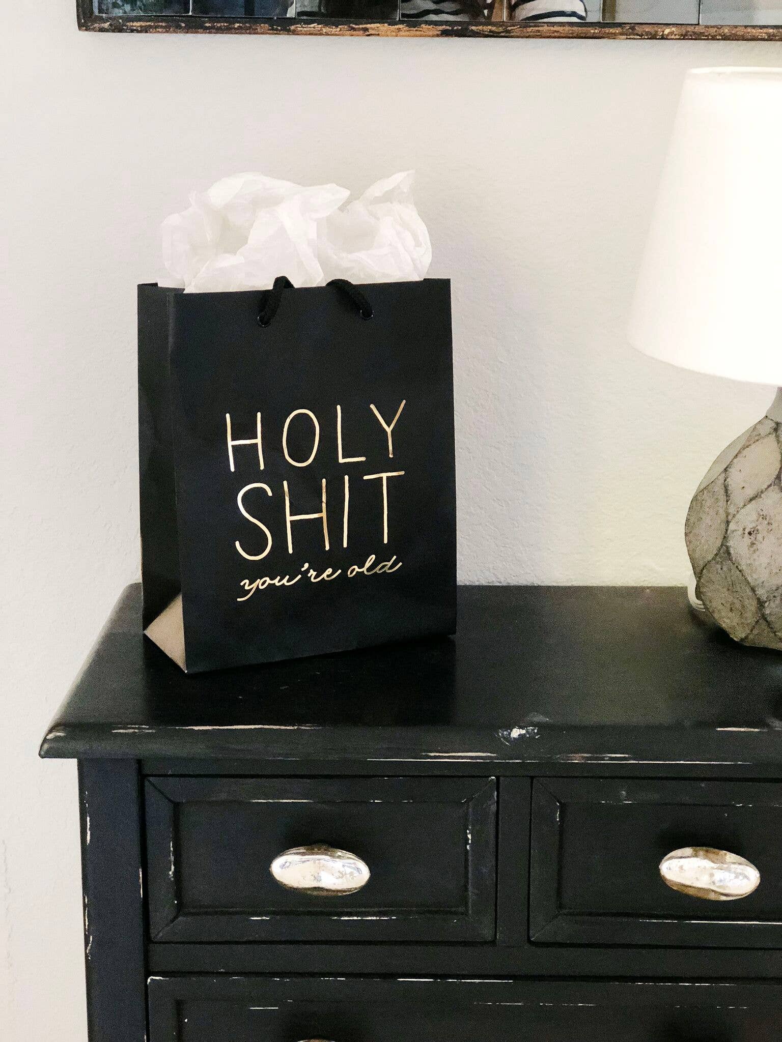 Steel Petal Press - Wholesale Gift Bag - Holy Shit Old Gift Bag - Metallic Foil-Stamped Gift Bag4